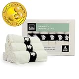 Baby Washcloths - 100% Natural Bamboo Fibers | Ultra Soft & Hypoallergenic | No Added Chemicals | Perfect for Sensitive Skin | Large Premium Cloths Measure 10 X 10 | Set of 6 White