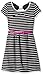 BTween Girls' Short Sleeve Striped Dress with Belt