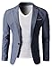 H2H Mens Slim Fit Varsity Baseball Bomber Jacket Blue US L/Asia 3XL (KMOBL061)