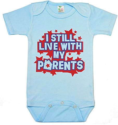 " I still live with my parents " Custom Boutique Baby bodysuit onesie.