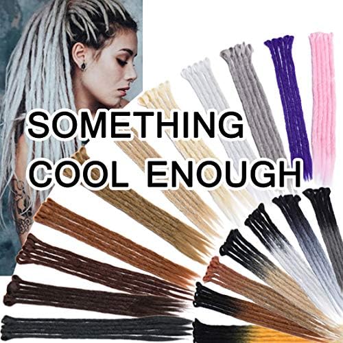 SEGO 24 Inch Ombre Dreadlock Extensions for Women/Men Bicolor Synthetic Handmade Dread Extension Long Single Ended Hippie Style Reggae Hair 5 strands #Natural Black mix Medium Brown