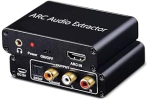 HDMI ARC Audio Extractor, Digital to Analog Converter with SPDIF, Coaxial, L/R Output, 3.5mm Headphone Jack