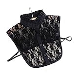 HZH Lady's Half-Shirt Detachable Fake Collar Lace Black Collars