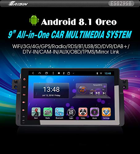 Autoradio Erisin ES8296B 9' Android 8.1 radio Bluetooth WiFi GPS Schiffe für BMW E46