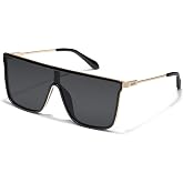 QUAY Nightfall Remixed Oversized Unisex Shield Sunglasses | UV Protection, Built-In Nose Pads, Case and Cloth for Street Style, Travel and Everyday Wear