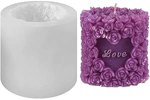 NINEXY 3D Rose Silicone Candle Molds Soap Molds Lovely Wedding Candle Molds Fondant Cake Moulds for Birthday Valentine's Day Wedding