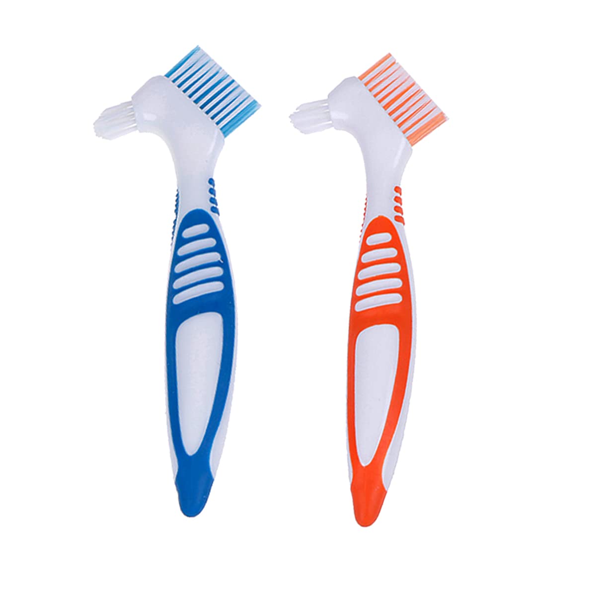 Denture Cleaner Box and Brush Set - 2 Pack Denture Bath Case with Basket + 2 Pack Denture Brush, Portable Denture Retainer Storage Box, Premium Hygiene False Teeth Brushes for Oral Care : Beauty