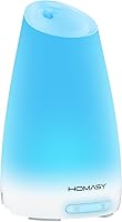 Homasy 100 ml Aromaterapia Aceite Esencial Difusor/Humidificador Ultrasónico de Vapor Frío con el Color del LED Cambio de Luces Automático y Función de Shut-off