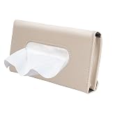 Carstuus Beige Car Tissue Holder for Sun Visor, Universal Fit All Vehicles | Hanging Tissue Box, Easy Refill, Includes Paper Napkins, Easy-Access, Universal Car Accessory for Men Women, Car Must Haves