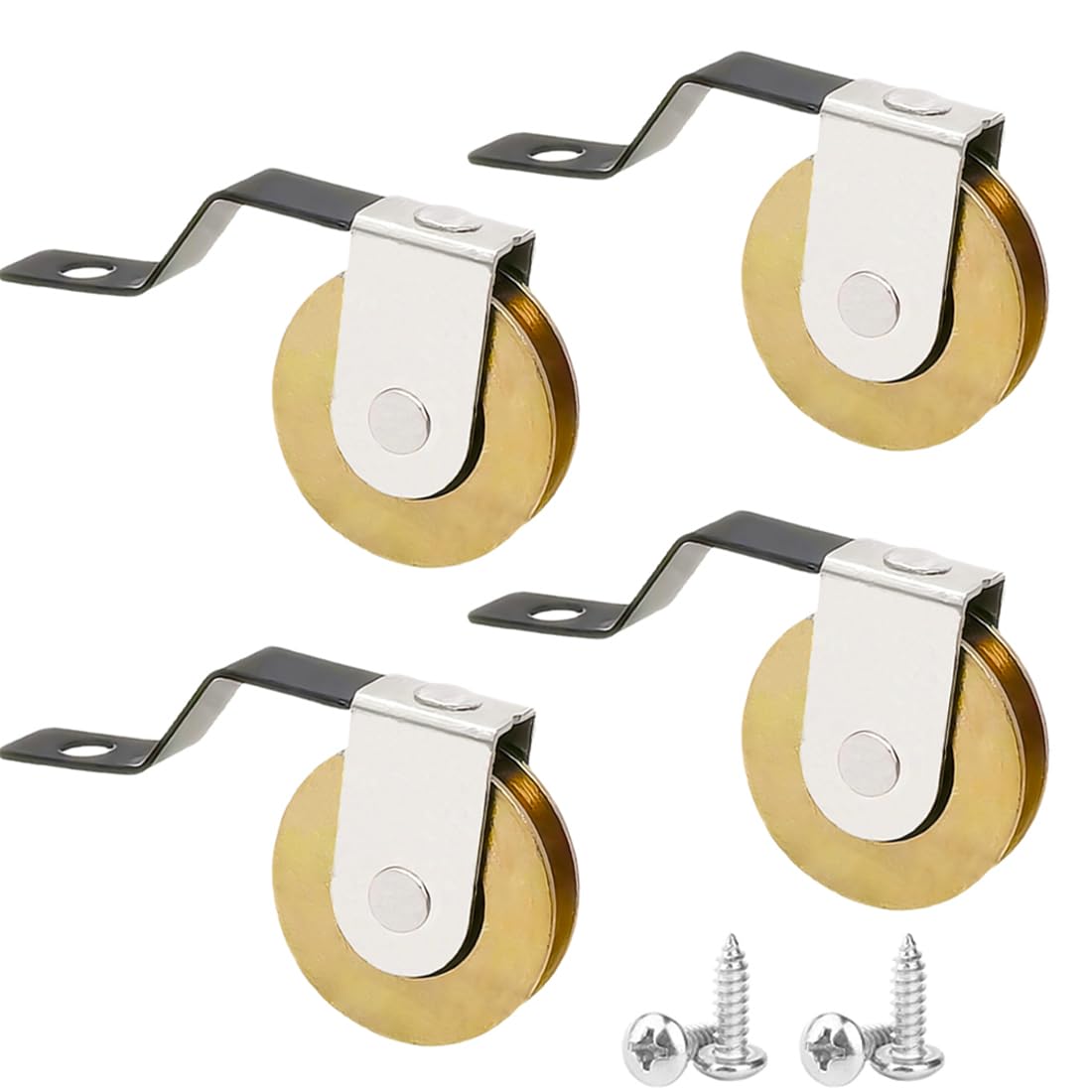 Photo 1 of 4 Pack Sliding Screen Door Rollers Replacements, Steel Screen Door Tension Spring Wheels Hardware Fits for B638, B687, B639, B756 Doors, 1-inch Diameter Rollers, Replace on Both Top and Bottom