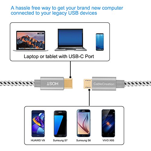 USB Type C to Micro USB Cable, CableCreation 0.65 ft Braided OTG Cable, Hi-speed 480Mbps for Android Devices, 0.2M/ Space Gray