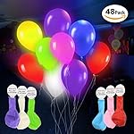 DG Sports Premium Party Lights - LED Light Up Balloons - 48 Pack - Mixed Colors Ideal for Parties, Birthdays and Wedding Decorations - Lasts 8-24 Hours - Fillable with Helium, Air, or Water