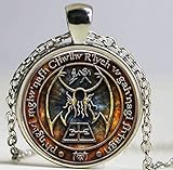 Cthulhu R'Lyeh Sigil Pendant Inspired By H.P. Lovecraft Necklace Glass Cabochon Necklace