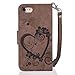 iPhone 6S Case,iPhone 6 Case,ikasus Embossing Love Heart Butterfly Flower Flip Folio Wallet Case PU Leather Stand Card Slots Protective Case +Touch Pen Dust Plug for iPhone 6S / 6 (4.7