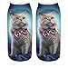 Womens Girls 3D Novelty Funny Cat Dog Crazy Cute Cartoon Low Cut Ankle Socks