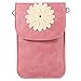 ZZJ Women's Flower PU Leather Touch Screen Wallet Purse Crossbody Shoulder Bag for Apple iPhone X / 8 7 Plus/HTC Desire 12 12+ / U11+ / Huawei P20 / P20 Pro/Nokia 5 6 8 7 Plus/LG V30 / G6 (Pink)