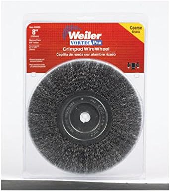 Weiler Crimped Wire Wheel 8 " Narrow Face 6000 Rpm Coarse 5/8 " - 1/2 " Arbor