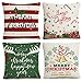 Jjyee Christmas Pillow Covers Decorative Couch Throw Pillow Covers Cotton Linen Pillow Square Cushion Cover for Sofa, Couch, Bed and Car (Christmas)