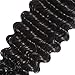 Perstar Deep Wave Bundles with Closure Brazilian Virgin Hair Bundles and Closure Wet and Wavy Human Hair Weave Bundles for Black Women 100% Remy Human Hair Bundles with Closure 16 18 20+16 free part