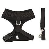 ColorPet Soft Padded Vest Dog Harness No Pull No Choke No Tugging Medium Size Color Black for Dogs Puppies Pets(Black)