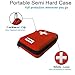 First Aid Kit - 100 Piece, Red Semi Hard Case for Emergency at Home, Outdoors, Car, Camping, Workplace, Hiking & Survival.
