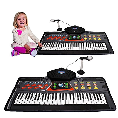 Toy Cubby Musical Play Mat Keyboard With Mic And Stand.