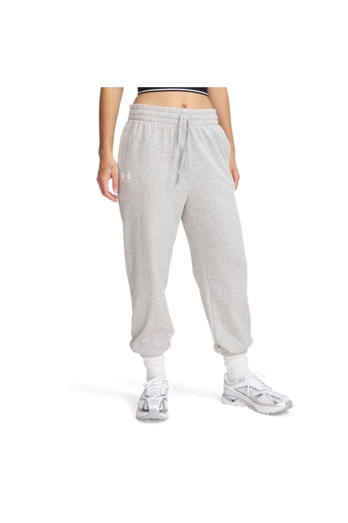 Under Armour Womens Rival Terry Joggers, (011) Mod Gray Light Heather / / White, X-Small Image