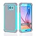 OHOH Premium Soft Silicon Plastic Dual Layer Armor Full-Body Super Protection Case for Galaxy S6(Hot Blue)