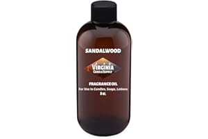 VIRGINIA CANDLE SUPPLY Sandalwood Fragrance Oil (8 oz Bottle) for Candle Making, Soap Making, Tart Making, Room Sprays, Lotions, Car Fresheners, Slime, Bath Bombs, Warmers