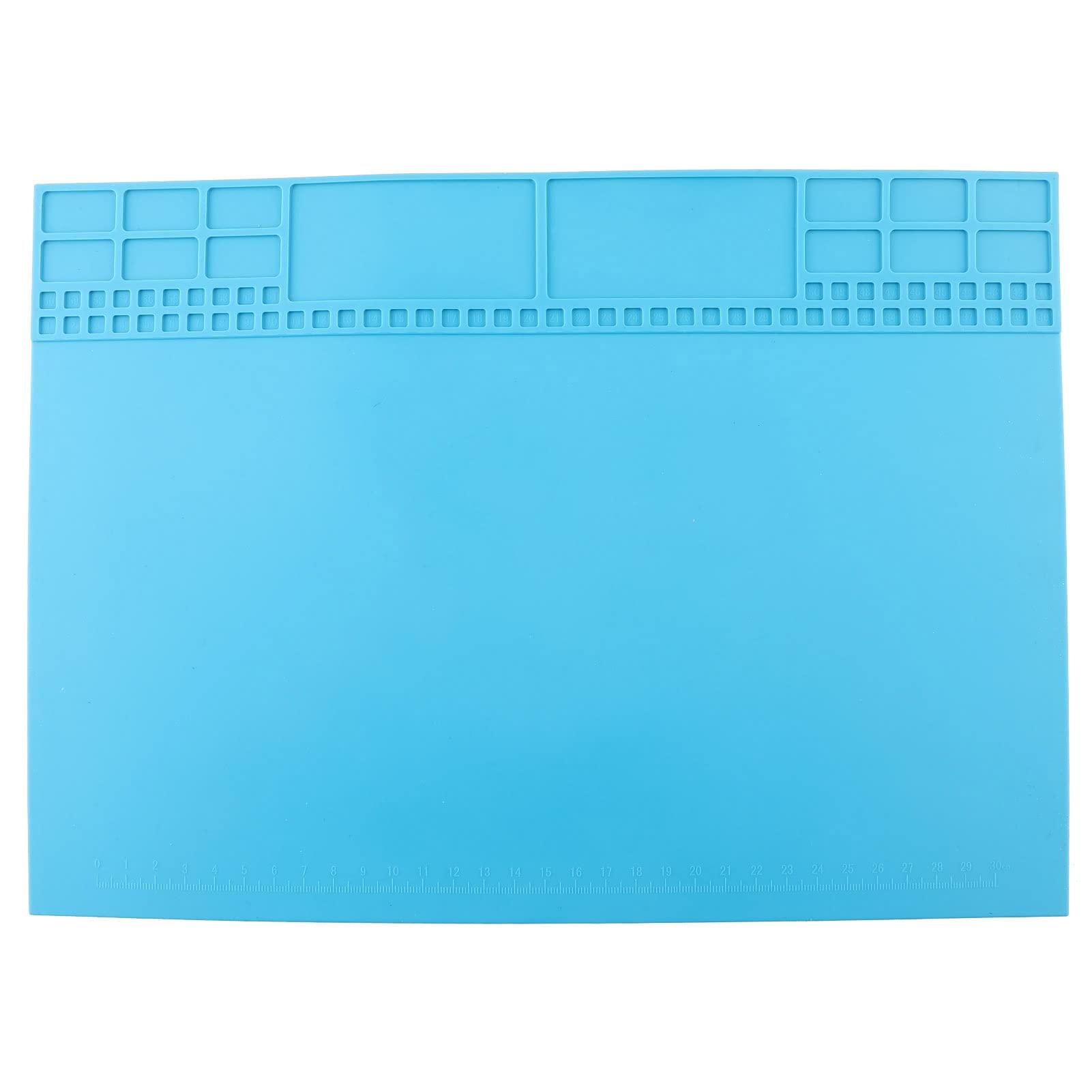Joyzan Repair Mat, Silicone Soldering Mat Electronic Work Welding Pad Tool Magnetic Solder Screw Anti Static Brazing Kit for Stations Desoldering Watch Phone Laptop 500℃ Heat Resistant(Light Blue)