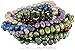 Dyed Multicolored Freshwater Cultured Pearl Seven-Piece Stretch Bracelet Set
