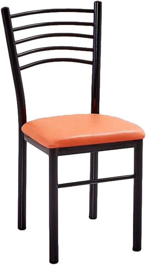 Lounge Chair Dining Office Nordic Style Iron Metal Black Spray Paint Kitchen Chairs High Back Padded Seat Ergonomic Design Faux Leather Living Room Chairs Color Orange Amazon Co Uk Kitchen Home