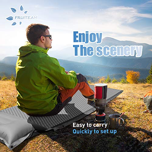 FRUITEAM Camping Sleeping Pad SelfInflating Camping Pad Foam Sleeping
