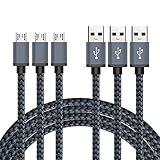 Micro USB Cable 3-Pack 10ft / 3m, BeneStellar Premium Nylon Braided USB 2.0 A Male to Micro B Charging Cables for Samsung, LG, Motorola, Nexus, HTC, Sony, Nokia, Android Devices and More (Black)