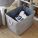 TheWarmHome Fabric Storage Basket Cloth Storage Bin Decorative Basket with Cotton Rope Handles Dog Toy Storage Shelf Basket Closet Basket for Home Office Books(Extra Jumbo, Grey)