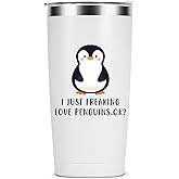 MASGALACC Penguin Gifts for Women - 20oz Penguin Themed Tumbler Mothers Day Gifts With Penguins Figurines Birthday Christmas Ideas for Her