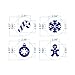 ART Kitchenware 8pcs Christmas Cookie Stencil Set Icing Royal Stencil Tool Deer,Candle,Snowflake,Hat,Crutch Stencils for Cake Beige/Semi-Transparent ST-852S