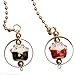 UZHOPM Lucky Cat Car Pendant Chinese Ceramic Car Hanging Ornament Car Interior Decor (Black&Red)