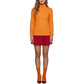 VnimVinter Halloween Velma and Daphne Costume for Women | Long Sleeve Crop Top and Mini Skirt with Stockings/Scarf Bestie Cosplay for Dress Up Party