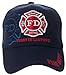 Fire Department First in Last Out Cap - Firefighter Gift - Embroidered Hat (Blue)