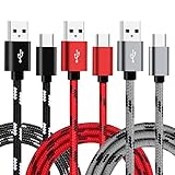 USB Type C Cable, Rusee [3 Pack, 2m] Nylon Braided Fast Charging Cord for Samsung Galaxy S9/S9 Plus/S8/S8+/Note 8/A5 A3 2017,Huawei P10,HTC 10,Lumia 950XL,Sony Xperia XZ