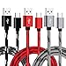 USB Type C Cable, Rusee [3 Pack, 2m] Nylon Braided Fast Charging Cord for Samsung Galaxy S9/S9 Plus/S8/S8+/Note 8/A5 A3 2017,Huawei P10,HTC 10,Lumia 950XL,Sony Xperia XZ