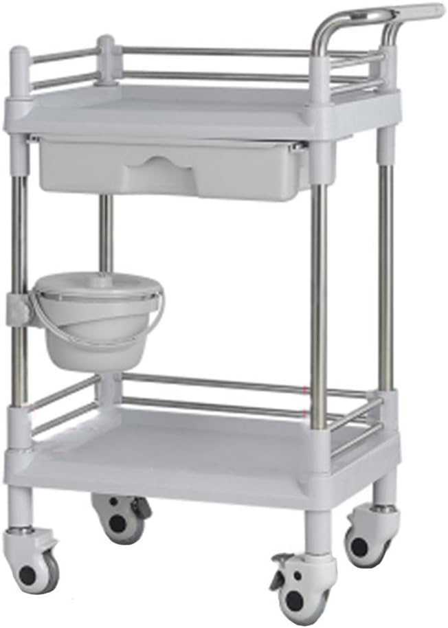 Amazon Com Nhlzj Portable Cart Gr Gray 2 Shelves Abs Medical
