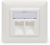 Digitus 2 Port Keystone Junction Box 45 Degree Angled Outlet White RAL9003 Empty view 3