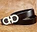 IGOBLIN Men Business Casual H Word With Double Holes Smooth Leather Buckle Belt