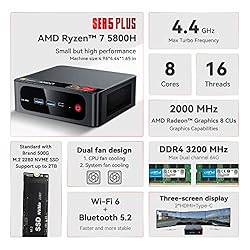 Beelink Mini PC, AMD Ryzen7 5800H 8Cores 16Threads