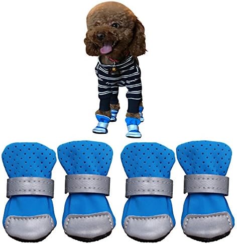 Dog Boots Breathable Paw Protectors for Small Dogs (Pack of 4)