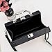 Rebecca Women Retro Radio Shape Crossbody Bag PU Leather Vintage Top Handle Handbag Purse (Black)