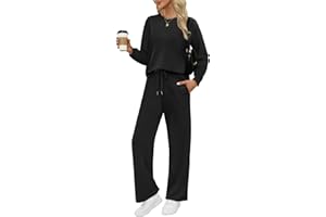 WIHOLL Lounge Sets for Women 2 Piece Travel Vacation Outfits Fall Sweatsuit Tracksuit