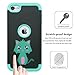 ULAK iPod Touch 7th Generation Case, iPod Touch 6 Case, Heavy Duty Shockproof High Impact Protective Case with Dual Layer Soft Silicone + Hard PC for Apple iPod Touch 7/6/5, Mint Green Cat